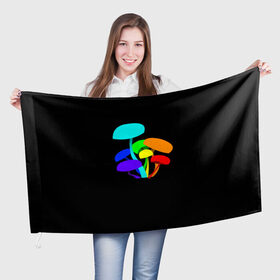 Флаг 3D с принтом Цветные грибы в Петрозаводске, 100% полиэстер | плотность ткани — 95 г/м2, размер — 67 х 109 см. Принт наносится с одной стороны | грибочки | грибы