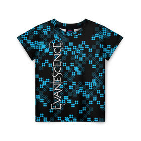 Детская футболка 3D с принтом Evanescence в Петрозаводске, 100% гипоаллергенный полиэфир | прямой крой, круглый вырез горловины, длина до линии бедер, чуть спущенное плечо, ткань немного тянется | Тематика изображения на принте: 
