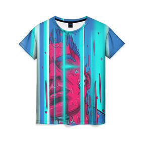 Женская футболка 3D с принтом Элджей в Петрозаводске, 100% полиэфир ( синтетическое хлопкоподобное полотно) | прямой крой, круглый вырез горловины, длина до линии бедер | sayonara boy | морген | сайонара | элджей