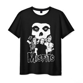 Мужская футболка 3D с принтом Misfits в Петрозаводске, 100% полиэфир | прямой крой, круглый вырез горловины, длина до линии бедер | horror | punk | rock | альтернатива | группа | мисфитс | неприкаянные | панк | рок | хоррор