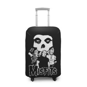 Чехол для чемодана 3D с принтом Misfits в Петрозаводске, 86% полиэфир, 14% спандекс | двустороннее нанесение принта, прорези для ручек и колес | horror | punk | rock | альтернатива | группа | мисфитс | неприкаянные | панк | рок | хоррор