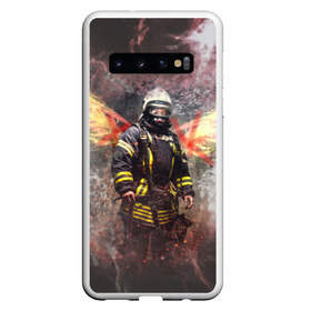 Чехол для Samsung Galaxy S10 с принтом Пожарный в Петрозаводске, Силикон | Область печати: задняя сторона чехла, без боковых панелей | 