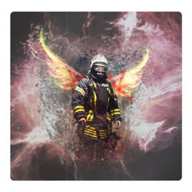 Магнитный плакат 3Х3 с принтом Пожарный в Петрозаводске, Полимерный материал с магнитным слоем | 9 деталей размером 9*9 см | 