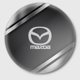 Значок с принтом MAZDA SPORT в Петрозаводске,  металл | круглая форма, металлическая застежка в виде булавки | 