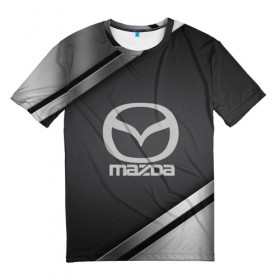Мужская футболка 3D с принтом MAZDA SPORT в Петрозаводске, 100% полиэфир | прямой крой, круглый вырез горловины, длина до линии бедер | 