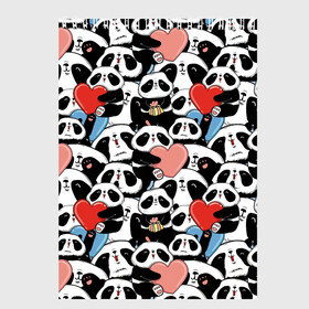 Скетчбук с принтом Funny Panda в Петрозаводске, 100% бумага
 | 48 листов, плотность листов — 100 г/м2, плотность картонной обложки — 250 г/м2. Листы скреплены сверху удобной пружинной спиралью | Тематика изображения на принте: bear | heart | positive | медведь | мишка | орнамент | панда | подарок | позитив | сердечки | сердце | сюрприз | узор