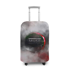 Чехол для чемодана 3D с принтом Muse в Петрозаводске, 86% полиэфир, 14% спандекс | двустороннее нанесение принта, прорези для ручек и колес | 