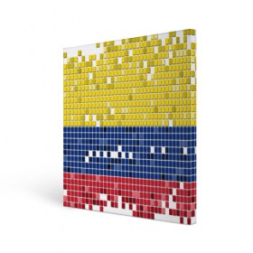 Холст квадратный с принтом Флаг Колумбии в Петрозаводске, 100% ПВХ |  | пиксельный