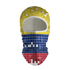 Балаклава 3D с принтом Флаг Колумбии в Петрозаводске, 100% полиэстер, ткань с особыми свойствами — Activecool | плотность 150–180 г/м2; хорошо тянется, но при этом сохраняет форму. Закрывает шею, вокруг отверстия для глаз кайма. Единый размер | Тематика изображения на принте: пиксельный