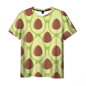 Мужская футболка 3D с принтом Авокадо в Петрозаводске, 100% полиэфир | прямой крой, круглый вырез горловины, длина до линии бедер | avocado | food | fruit | pattern | vegan | vegetarian | авокадо | веган | вегетарианство | еда | паттерн | правильное питание | фрукт