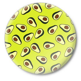 Значок с принтом Авокадо в Петрозаводске,  металл | круглая форма, металлическая застежка в виде булавки | avocado | food | fruit | pattern | vegan | vegetarian | авокадо | веган | вегетарианство | еда | паттерн | правильное питание | фрукт