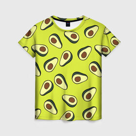 Женская футболка 3D с принтом Авокадо в Петрозаводске, 100% полиэфир ( синтетическое хлопкоподобное полотно) | прямой крой, круглый вырез горловины, длина до линии бедер | avocado | food | fruit | pattern | vegan | vegetarian | авокадо | веган | вегетарианство | еда | паттерн | правильное питание | фрукт