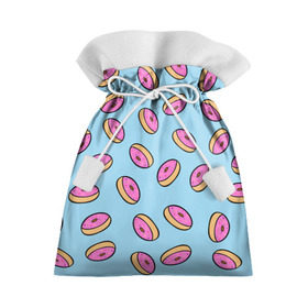 Подарочный 3D мешок с принтом Пончики в Петрозаводске, 100% полиэстер | Размер: 29*39 см | Тематика изображения на принте: doughnut | food | pattern | sweet | vegan | vegetarian | веган | вегетарианство | еда | паттерн | пончик | сладкое