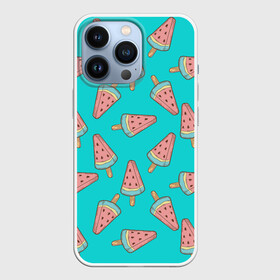 Чехол для iPhone 13 Pro с принтом Ice cream Watermelon в Петрозаводске,  |  | food | ice cream | pattern | sweet | vegetarian | watermelon | арбуз | вегетарианство | еда | мороженое | паттерн | правильное питание | сладкое