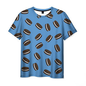 Мужская футболка 3D с принтом Oreo в Петрозаводске, 100% полиэфир | прямой крой, круглый вырез горловины, длина до линии бедер | cookie | food | oreo | pattern | vegetarian | вегетарианство | еда | орео | паттерн | печеньки | правильное питание