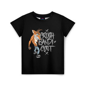 Детская футболка 3D с принтом Crush Bandicoot в Петрозаводске, 100% гипоаллергенный полиэфир | прямой крой, круглый вырез горловины, длина до линии бедер, чуть спущенное плечо, ткань немного тянется | Тематика изображения на принте: crash | бандикут | краш | крэш