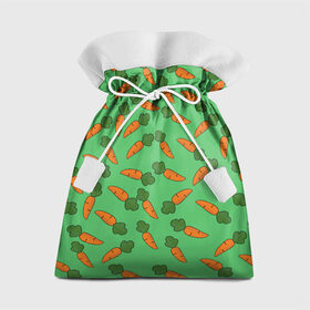 Подарочный 3D мешок с принтом Carrots в Петрозаводске, 100% полиэстер | Размер: 29*39 см | Тематика изображения на принте: carrot | food | pattern | vegan | vegetarian | веган | вегетарианство | еда | кролик | марковка | морковь | паттерн