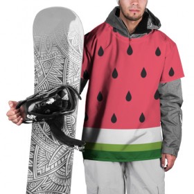 Накидка на куртку 3D с принтом Арбузная в Петрозаводске, 100% полиэстер |  | food | pattern | vegan | vegetarian | watermelon | арбуз | веган | вегетарианство | еда | паттерн