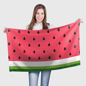 Флаг 3D с принтом Арбузная в Петрозаводске, 100% полиэстер | плотность ткани — 95 г/м2, размер — 67 х 109 см. Принт наносится с одной стороны | food | pattern | vegan | vegetarian | watermelon | арбуз | веган | вегетарианство | еда | паттерн