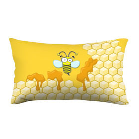 Подушка 3D антистресс с принтом Пчелка в Петрозаводске, наволочка — 100% полиэстер, наполнитель — вспененный полистирол | состоит из подушки и наволочки на молнии | Тематика изображения на принте: животные | лето | мед | насекомые | природа | пчела | пчелка | соты