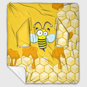 Плед с рукавами с принтом Пчелка в Петрозаводске, 100% полиэстер | Закругленные углы, все края обработаны. Ткань не мнется и не растягивается. Размер 170*145 | животные | лето | мед | насекомые | природа | пчела | пчелка | соты