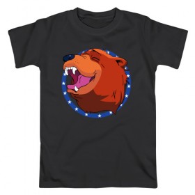 Мужская футболка хлопок с принтом Bear for Hire в Петрозаводске, 100% хлопок | прямой крой, круглый вырез горловины, длина до линии бедер, слегка спущенное плечо. | bear for hire | far cry 5 | медведь | фар край 5
