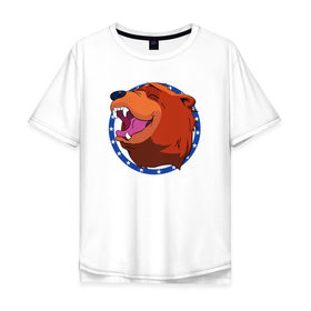 Мужская футболка хлопок Oversize с принтом Bear for Hire в Петрозаводске, 100% хлопок | свободный крой, круглый ворот, “спинка” длиннее передней части | bear for hire | far cry 5 | медведь | фар край 5