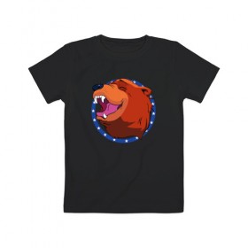 Детская футболка хлопок с принтом Bear for Hire в Петрозаводске, 100% хлопок | круглый вырез горловины, полуприлегающий силуэт, длина до линии бедер | Тематика изображения на принте: bear for hire | far cry 5 | медведь | фар край 5
