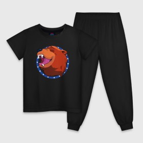 Детская пижама хлопок с принтом Bear for Hire в Петрозаводске, 100% хлопок |  брюки и футболка прямого кроя, без карманов, на брюках мягкая резинка на поясе и по низу штанин
 | bear for hire | far cry 5 | медведь | фар край 5