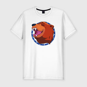 Мужская футболка премиум с принтом Bear for Hire в Петрозаводске, 92% хлопок, 8% лайкра | приталенный силуэт, круглый вырез ворота, длина до линии бедра, короткий рукав | bear for hire | far cry 5 | медведь | фар край 5