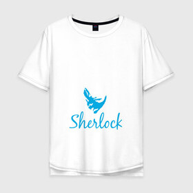Мужская футболка хлопок Oversize с принтом Шерлок в Петрозаводске, 100% хлопок | свободный крой, круглый ворот, “спинка” длиннее передней части | cumberbatc | sherlock | бенедикт камбербэтч | каракумбуль | шерлок