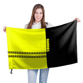Флаг 3D с принтом Ramones в Петрозаводске, 100% полиэстер | плотность ткани — 95 г/м2, размер — 67 х 109 см. Принт наносится с одной стороны | группа | панк | рамон | рамонес | рамоунз | рамоунс | рок | хард