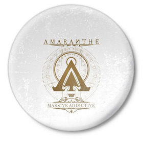 Значок с принтом Amaranthe в Петрозаводске,  металл | круглая форма, металлическая застежка в виде булавки | amaranthe | амаранте | датская | дэт | метал | пауэр | шведская