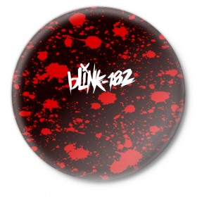 Значок с принтом BLINK 182 в Петрозаводске,  металл | круглая форма, металлическая застежка в виде булавки | 