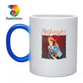 Кружка хамелеон с принтом Paramore в Петрозаводске, керамика | меняет цвет при нагревании, емкость 330 мл | Тематика изображения на принте: 