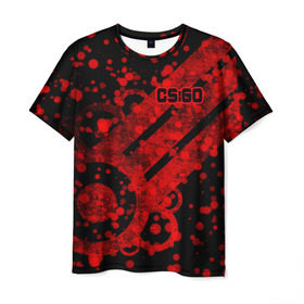 Мужская футболка 3D с принтом Counter Strike Red Style в Петрозаводске, 100% полиэфир | прямой крой, круглый вырез горловины, длина до линии бедер | Тематика изображения на принте: cs go | global offensive | контр страйк | шутер