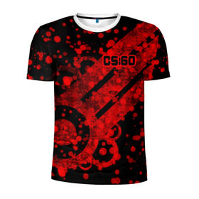 Мужская футболка 3D спортивная с принтом Counter Strike Red Style в Петрозаводске, 100% полиэстер с улучшенными характеристиками | приталенный силуэт, круглая горловина, широкие плечи, сужается к линии бедра | cs go | global offensive | контр страйк | шутер