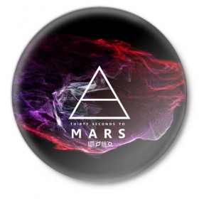 Значок с принтом 30 Seconds to Mars в Петрозаводске,  металл | круглая форма, металлическая застежка в виде булавки | 