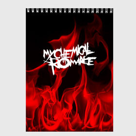 Скетчбук с принтом My Chemical Romance в Петрозаводске, 100% бумага
 | 48 листов, плотность листов — 100 г/м2, плотность картонной обложки — 250 г/м2. Листы скреплены сверху удобной пружинной спиралью | my chemical romance | punk | rock | альтернативный хип хоп | группа | инди поп | музыка | музыкальное произведение | ноты | панк | регги | рок | синти поп