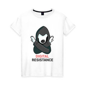 Женская футболка хлопок с принтом Digital Resistance Dog в Петрозаводске, 100% хлопок | прямой крой, круглый вырез горловины, длина до линии бедер, слегка спущенное плечо | 