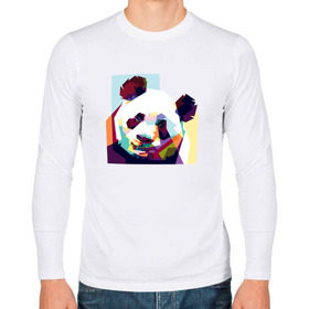 Мужской лонгслив хлопок с принтом Панда в Петрозаводске, 100% хлопок |  | абстракция | медведь | медведь абстракция | панда | панда абстракция | панды | с абстракцией | с медведем | с пандой