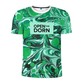 Мужская футболка 3D спортивная с принтом Open the Dorn в Петрозаводске, 100% полиэстер с улучшенными характеристиками | приталенный силуэт, круглая горловина, широкие плечи, сужается к линии бедра | dorn | иван дорн