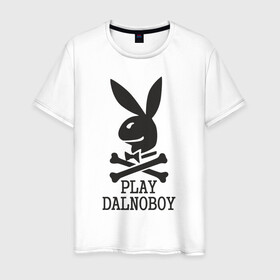 Мужская футболка хлопок с принтом Play Dalnoboy (Дальнобойщики) в Петрозаводске, 100% хлопок | прямой крой, круглый вырез горловины, длина до линии бедер, слегка спущенное плечо. | play dalnoboy | дальнобойщики
