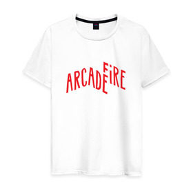 Мужская футболка хлопок с принтом Arcade Fire в Петрозаводске, 100% хлопок | прямой крой, круглый вырез горловины, длина до линии бедер, слегка спущенное плечо. | 