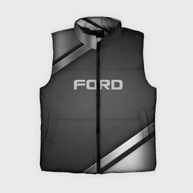 Женский жилет утепленный 3D с принтом Ford в Петрозаводске,  |  | auto | automobile | car | carbon | ford | machine | motor | motor car | sport car | автомашина | бренд | легковой автомобиль | марка | спортивный автомобиль | тачка