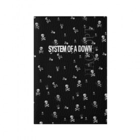 Обложка для паспорта матовая кожа с принтом System of a Down в Петрозаводске, натуральная матовая кожа | размер 19,3 х 13,7 см; прозрачные пластиковые крепления | system of a down | музыка | рок | рок группа