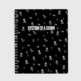 Тетрадь с принтом System of a Down в Петрозаводске, 100% бумага | 48 листов, плотность листов — 60 г/м2, плотность картонной обложки — 250 г/м2. Листы скреплены сбоку удобной пружинной спиралью. Уголки страниц и обложки скругленные. Цвет линий — светло-серый
 | system of a down | музыка | рок | рок группа