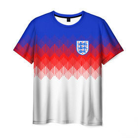 Мужская футболка 3D с принтом Англия тренировочная форма ЧМ-2018 в Петрозаводске, 100% полиэфир | прямой крой, круглый вырез горловины, длина до линии бедер | англия | сборная англии | тренировочная форма | футбол | чемпионат мира по футболу