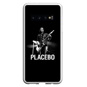 Чехол для Samsung Galaxy S10 с принтом Placebo в Петрозаводске, Силикон | Область печати: задняя сторона чехла, без боковых панелей | Тематика изображения на принте: placebo | альтернативный | брайан молко | инди | индирок | плацебо | рок