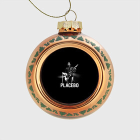 Стеклянный ёлочный шар с принтом Placebo в Петрозаводске, Стекло | Диаметр: 80 мм | placebo | альтернативный | брайан молко | инди | индирок | плацебо | рок